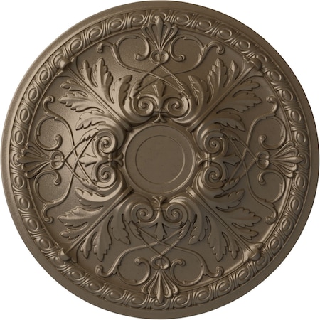 Ekena Millwork Tristan Ceiling Medallion (Fits Canopies up to 5 1/2"), Hand-Painted Warm Silver, 26"OD x 3"P CM26TNWSS